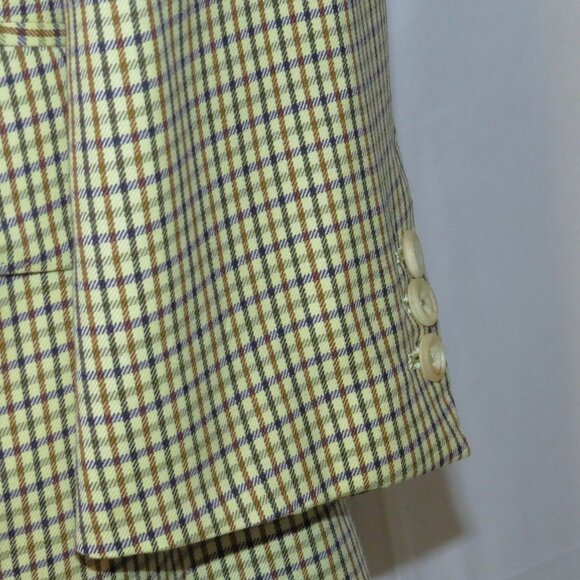 Henry Poole Savile Row Bespoke Cream Checked Two Button Sport Coat 44R - Picture 8 of 13